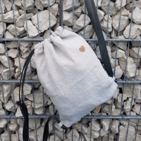 altes LEINEN mit Jeans UPCYCLING - Gymbag