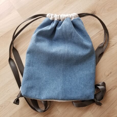 altes LEINEN mit Jeans UPCYCLING - Gymbag - Image 6