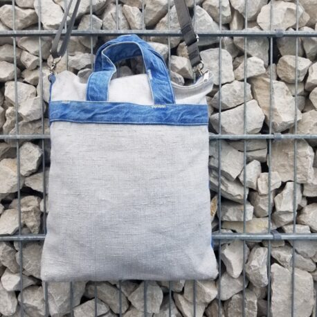 altes LEINEN mit Jeans UPCYCLING
