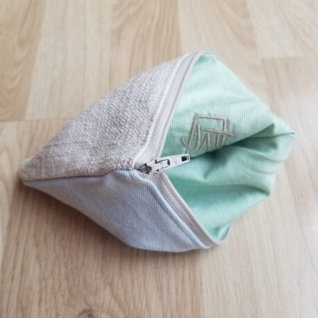 altes LEINEN - zweiBAG - eine Tasche 2 Fächer GROSS, d.blau - Image 5